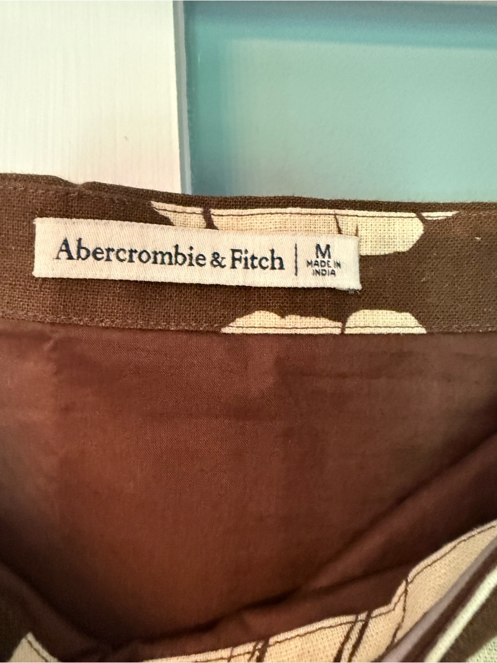 Abercrombie Shell print strapless mini dress skort linen - Picture 4 of 6